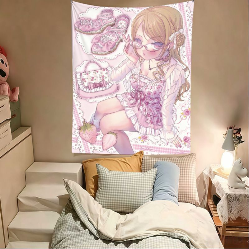 VIKAMA Pink Anime Girl Tapestr - đánh giá và giá Anime Cosplay Girl Photo