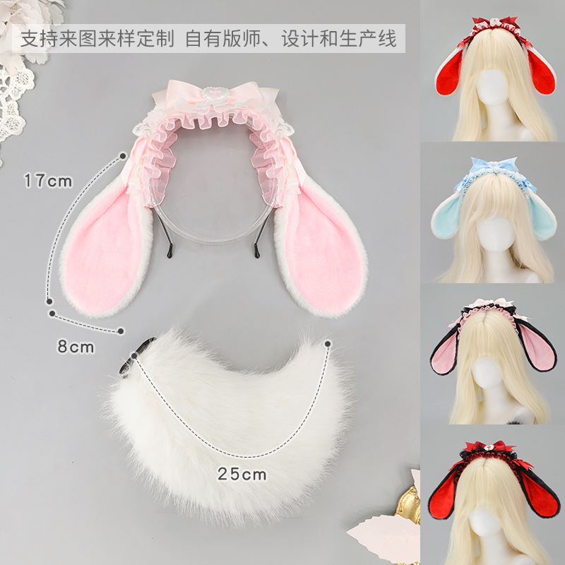 Lolita Rabbit Ear Headband Wom - đánh giá và giá Anime Cosplay Girl Photo