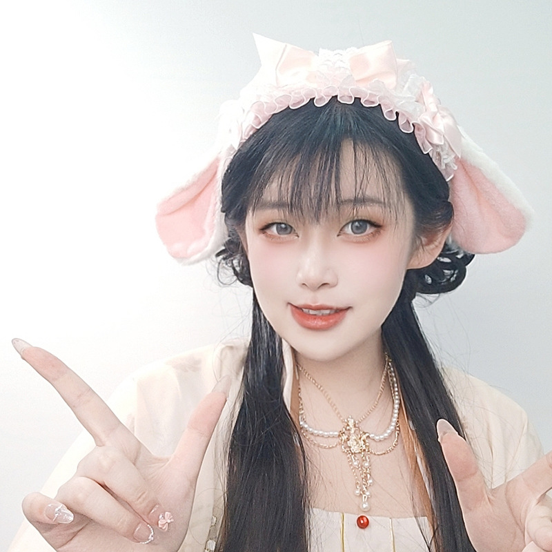 Lolita Rabbit Ear Headband Wom - đánh giá và giá Anime Cosplay Girl Photo