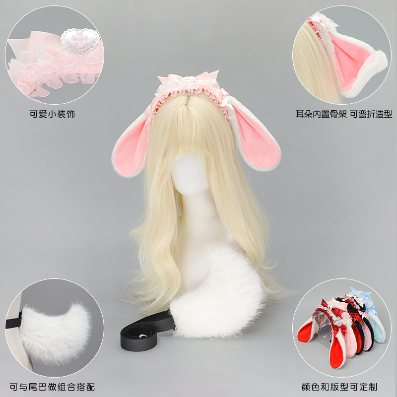 Lolita Rabbit Ear Headband Wom - đánh giá và giá Anime Cosplay Girl Photo